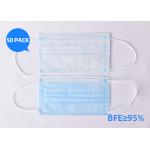 Non Woven Filterable Sanitary Outdoor Disposable Face Mask With Elastic Earloop for sale