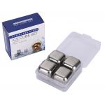Ice Cube Silver Mirror Polishing Metal Wine Cooler 27MM for sale
