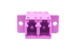 China OM4 Apc Fiber Connector Multimode Duplex Adapter Network With Flange supplier