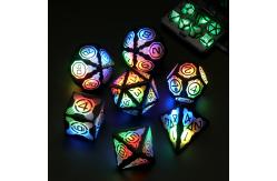 China Plastic LED Luminous Dice Rechargeable Football Table Game Multi Faced Dice Set supplier