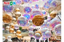 China Gold And Silver 2.5m Waterproof Inflatable Mirror Ball For Party supplier