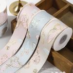 High Tenacity Blue and Green Hot Stamping Butterfly Love Ribbon for DIY Wedding Gift Box Packaging Customized Colors Availabl for sale