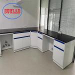 Customizable Chem Lab Bench Insertion Aluminum Alloy Handle Wooden Base Cabinet for sale