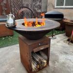 Customized Steel BBQ Grill With Removable Ash Catcher And Rusted