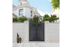 China Residential Slatted Main Aluminum Fence Gate Double Door House Swing Open supplier