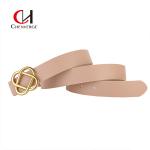 Women's Decorative PU Leather Belts Flower Hollow Buckle Customized Logo for sale