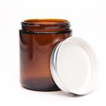 Wide Mouth Amber Glass Candle Jars 30cl 250ml with Wooden Lids for sale