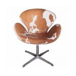 Vintage Cowhide Leather Swan Chair Aviator Furniture for sale