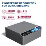 Single Layer Jewelry Security Box With Biometric Fingerprint Anti Theft Auto Pop Up