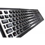 IP65 Brushed Steel Liquid Proof Ruggedized Keyboard 106 Keys With Touchpad