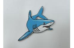 China Embroidery Clothes Shark Labels Heat Transfer Patches Washable Customized supplier