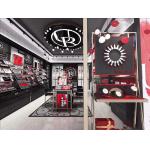 Stoving Varnish Cosmetic Display Shelves Makeup Display Wall Units for sale
