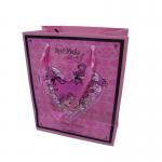 Colored Custom Printed Recycled Paper Gift Bags With Satin Ribbon Handles Supplier for sale