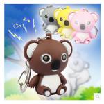 New creative gift product cartoon animal Koala led light keychain keyrings with sound for sale