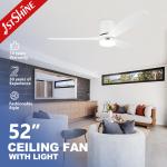 6 Speed LED Ceiling Fan with Metal Lamp Body Material and Fashion White Wooden Blade for sale