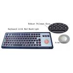 Industrial Metal Keyboard  with Backlit Trackball Robust IP65 Panel Mount