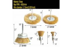 China 1 / 4 Inch Shank Brass Wire Wheel Brush Set Crimped For Drill supplier