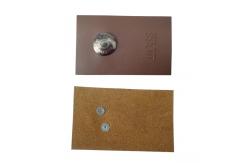 China Genuine Custom Leather Labels Bespoke Longlasting Die Cut Border Velcro Backing supplier
