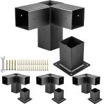 High Strength Steel Powder-Coated Pergola DIY Elevated Wood Stand Kit for 4x4 Lumber for sale