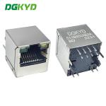 DGKYD511B002AB2A8D RJ45 100M 180 Degree Direct Plug Network Connector 8PIN With Light And Shielded Socket for sale