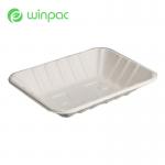 Party Compostable Fruit Meat 220ml Sugarcane Bagasse Tray Disposable Biodegradable for sale