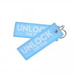 Brand Logo​ Embroidered Key Chain Merrowed Woven Yarn Material for sale
