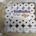 100 Virgin 58gsm POS Thermal Paper Roll BPA Free White Sticker Paper Roll for sale