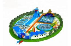 China Big Inflatable Water Park For Adults / Blow Up Water Slide With Pool supplier
