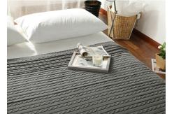 China Home Cotton Soft Throw Blanket , Quilted Twist Pattern Knit Throw Blanket supplier