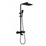 Solid Brass 59 Thermostatic Shower Faucet Black Shower Head Set Polished for sale