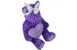 China Purple Animated Plush Christmas Toys With Big Heart High Durability supplier