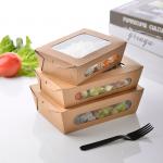 PE Coated 2 Ply Eco Friendly 20oz Kraft Paper Bowls Fast Food Box Take Away Salad Sushi Cookie Paper Packing Box for sale