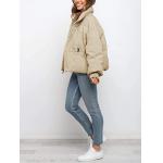 ZROZYL Tand Collar Zipper Pocket Womens Down Jacket XS S M L