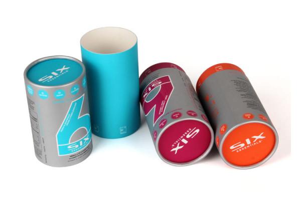 Offest Print Paper Cylinder Containers White Coated Paper Liner Tea / Coffee Use