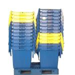 Solid Box Warehouse Stacking PP Attached Lid Nesting Plastic Crate for Easy Assembly for sale