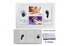 China Customized DIY Baby Hand and Footprint Photo Frame Kit With Safety Ink Pad supplier