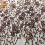 MDX 3D Elegant Lace Fabric / Embroidered Lace Fabric Customized for sale