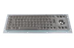 China 69 keys compact format IP65 static stainless steel keyboard with optical trackball supplier