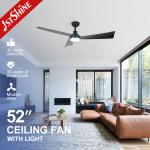 52 Inch Dimmable LED Light Ceiling Fan With Lights Remote Control 6 Speed for sale