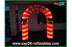China 9 Feet Holiday Decotations Lovely Inflatable Christmas Arch With Led Lights supplier