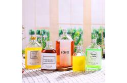 China Sturdy Empty Soda Bottles , Flat Small Juice Bottles With Screw Metal Cap supplier