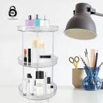 3 Tier Transparent Easy to Assemble Turntable Lazy Susan Cosmetic Makeup Organizers