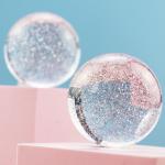 Customized Clear Glitter Ball Shiny Arylic Ball Glitter Powder Resin ball for sale