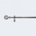 Ball Shape Matte Nickel Curtain And Rod Set Metal With Hollow Finial for sale