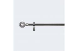 China Ball Shape Matte Nickel Curtain And Rod Set Metal With Hollow Finial supplier