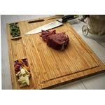 Varnished Surface Bamboo Cutting Board Set With 3 Separate Compartments