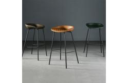China Wooden Brown Bar Table Leather 840HMM Counter Bar Chair With PVC Edging supplier