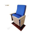 Sturdy Foldable Auditorium Chair With Steel Frame And Fabric Upholstery