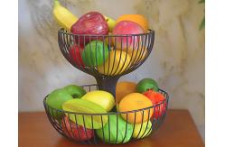 China Customized Design Baking Black Iron 2-Layer Metal Fruit Plate 27*35*24CM supplier