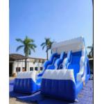 Waves Water Two Inflatable Slides White And Blue With Two Pool